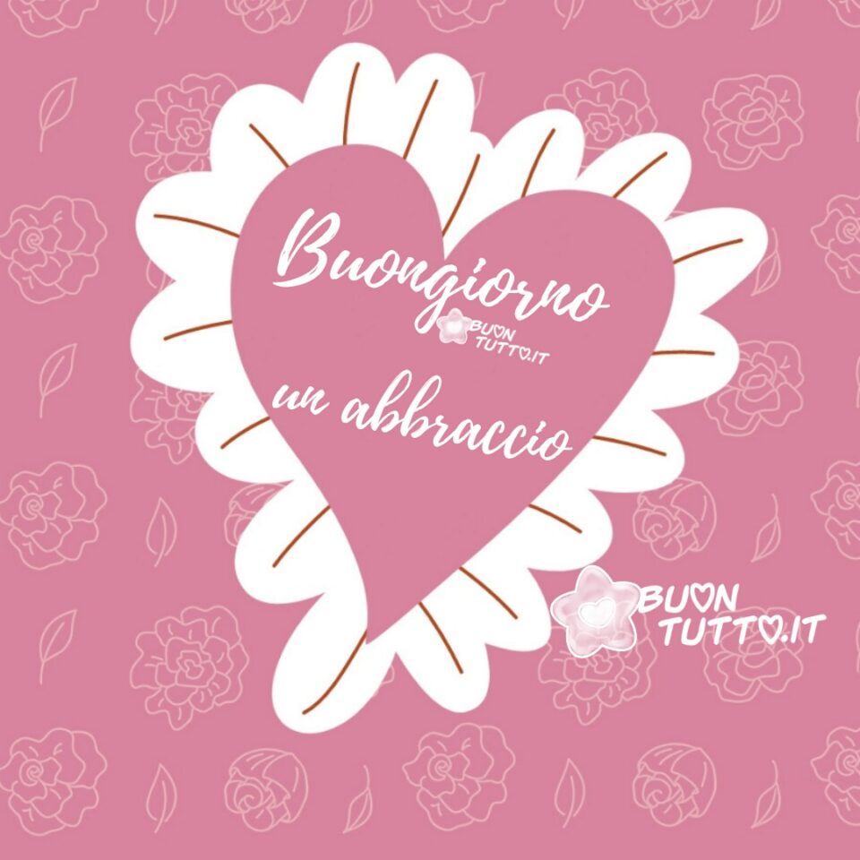immagine-cuore-stile-shabby-buongiorno-buontutto disegno con cuore in stile shabby chic color lilla e bianco e sfondo con rose stilizzate color lilla per augurare il buongiorno e inviare un abbraccio virtuale da scaricare gratis e condividere con amici parenti gruppi tramite WhatsApp Facebook Twitter Pinterest Telegram Instagram creata da buontutto.it