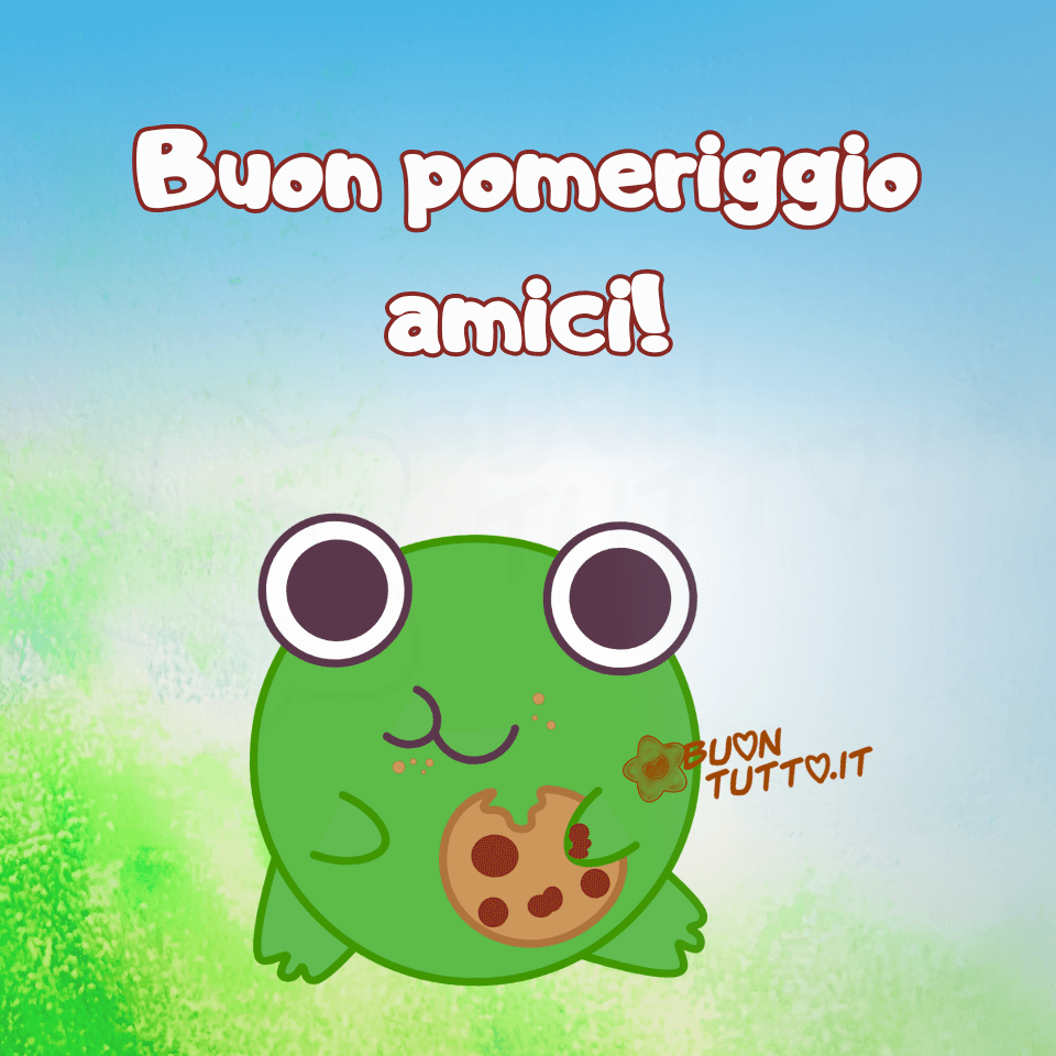 immagini-di-buon-pomeriggio-amici-simpatico-ranocchietto-biscotto-personaggio-bellissima-positiva-scaricare-gratis-buontutto