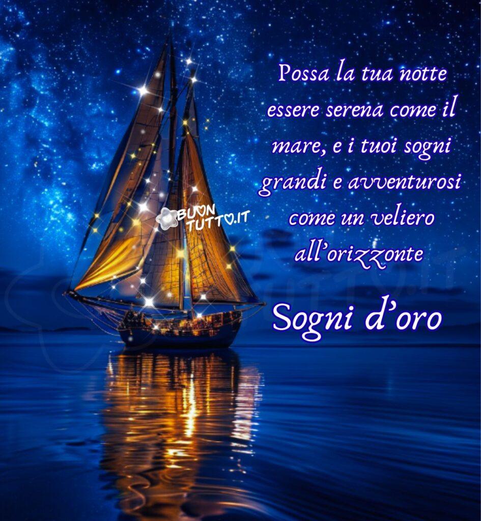 immagini-di-buonanotte-serena-sogni-oro-avventurosi-frase-positiva-veliero-orizzonte-mare-cielo-stellato-notturna-elegante-bellissima-scaricare-gratis-buontutto