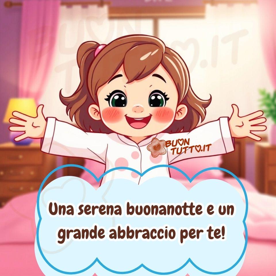 immagine-di-buonanotte-serena-frase-positiva-grande-abbraccio-dolcissima-bellissima-bambina-cartoon-scaricare-gratis-buontutto