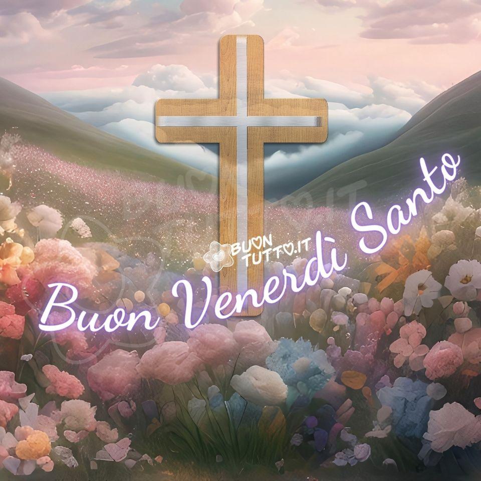 immagini-buon-venerdi-santo-triduo-pasquale-croce-legno-chiaro-paesaggio-morbido-pastorale-campo-fiori-colori-pastello-bellissima-emozionante-scaricare-gratis-buontutto
